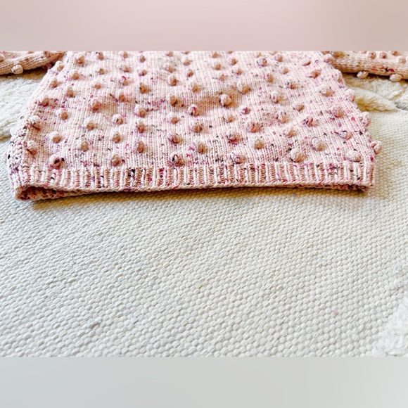 Misha & Puff Dusty Rose Confetti Pink Popcorn Sweater Kids Wool Handmade 3-4y - Picture 7 of 12